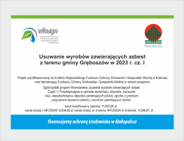 Usuwanie wyrobów zawierających azbest z terenu gminy Gręboszów miniatura