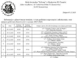 Plan polowań Koło łowieckie Sylwan miniatura
