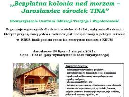 Plakat bezpłatna kolonia nad morzem
