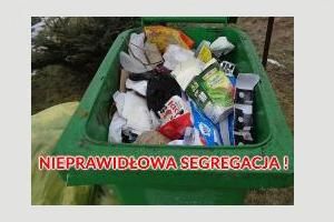 Informacja o kontroli w zakresie przestrzegania przez mieszkańców zasad segregacji odpadów komunalnych
