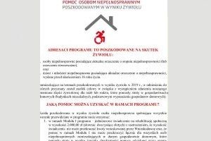 Pomoc Osobom Niepełnosprawnym poszkodowanym w wyniku żywiołu