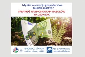 Harmonogram naborów wniosków w ramach PROW 2014-2020