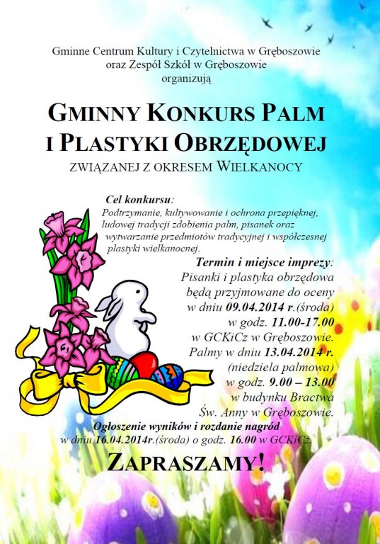 files/pliki/aktualnosci/2014/03marzec/Gminny Konkurs Palm i Plastyki obrzedowej zwiazanej z okresem/Plakat.JPG