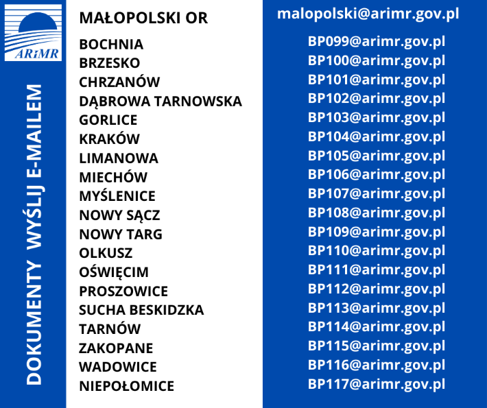 KOMUNIKAT DOTYCZACY PRACY ARiMR/adresye-malmalopolska.png