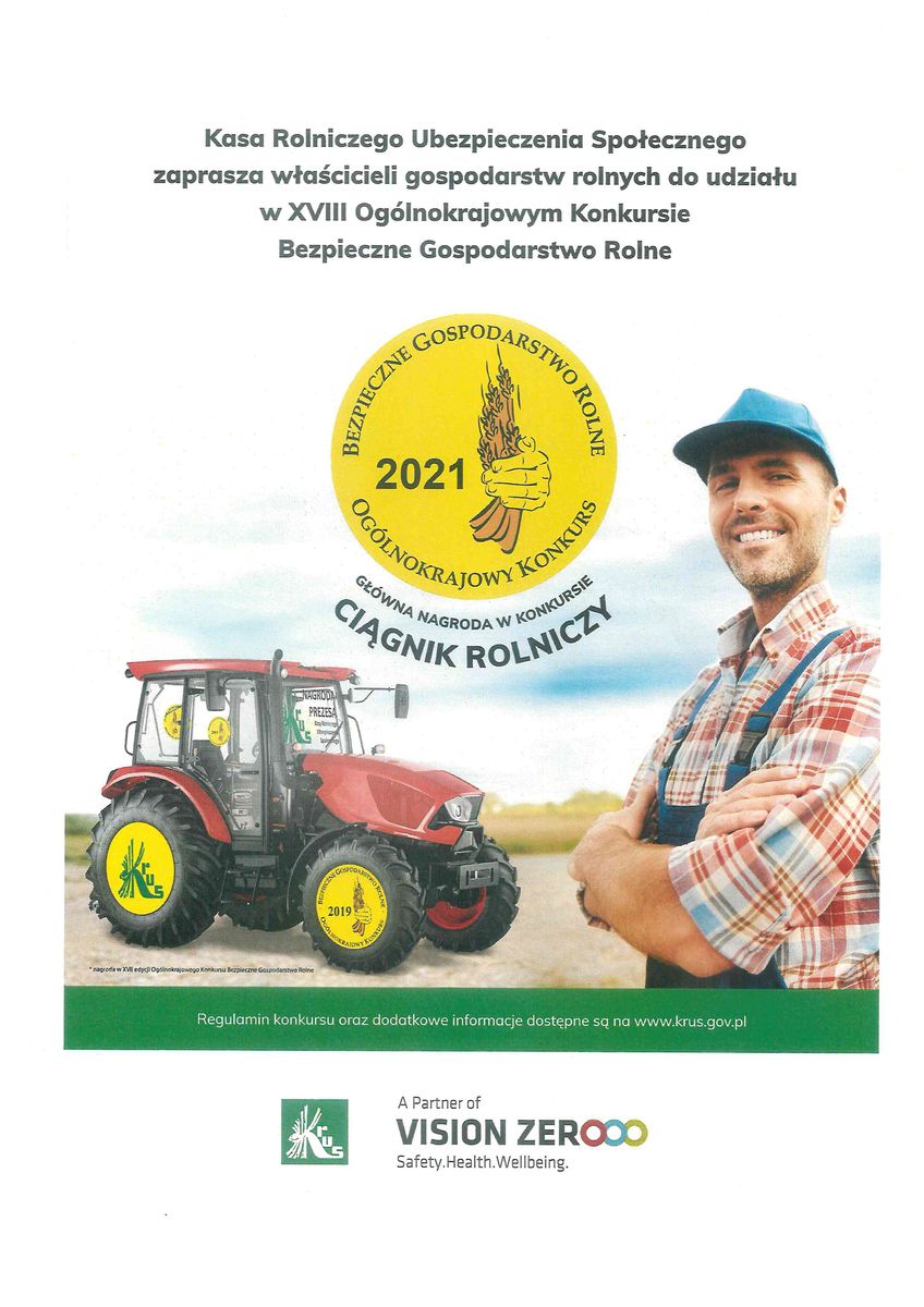 Plakat konkursu Bezpieczne Gospodarstwo Rolne