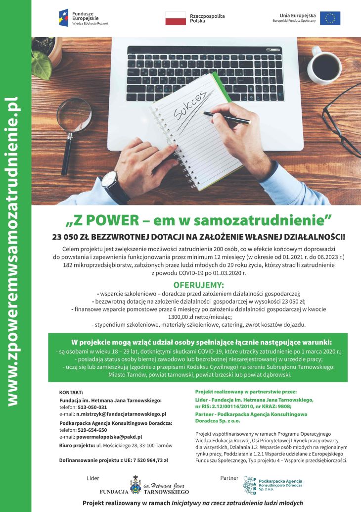 Z POWEREM W SAMOZATRUDNIENIE PLAKAT