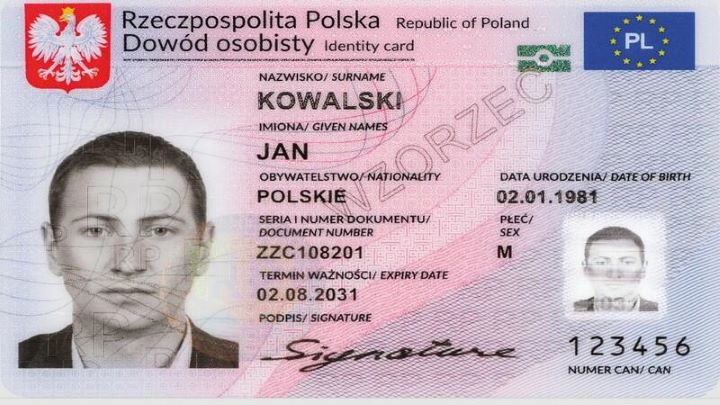 Przykładowe zdjęcie dowodu osobistego