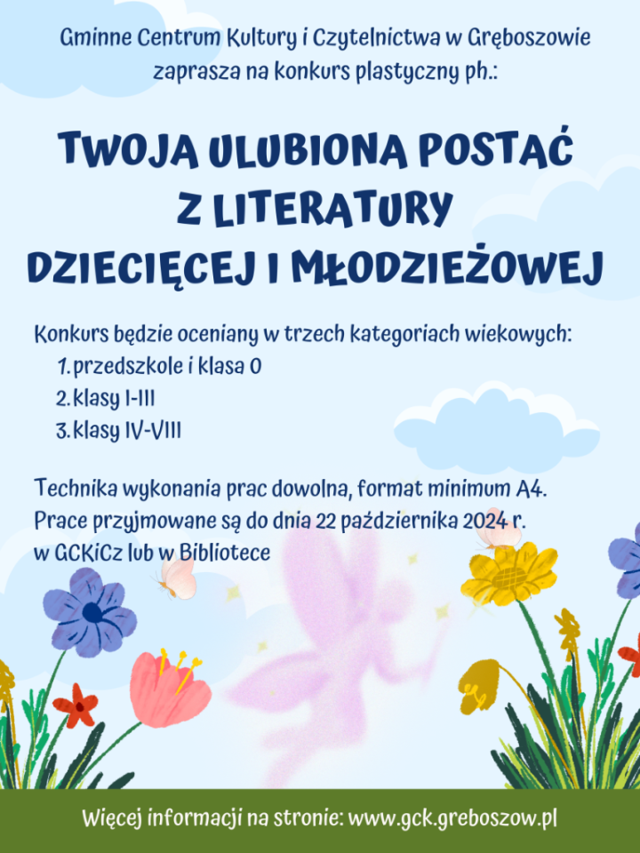 Plakat Twoja ulubiona postać z literatury dziecięcej i młodzieżowej