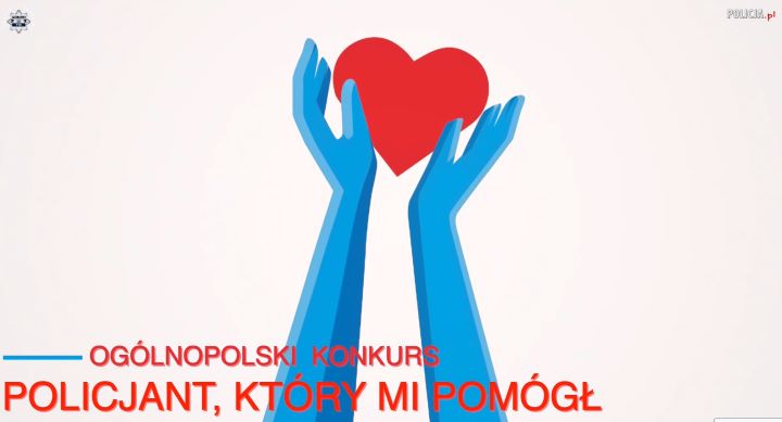 Plakat konkursu Policjant, który mi pomógł