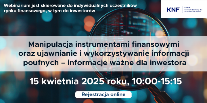 Plakat webinarium dla inwestorów
