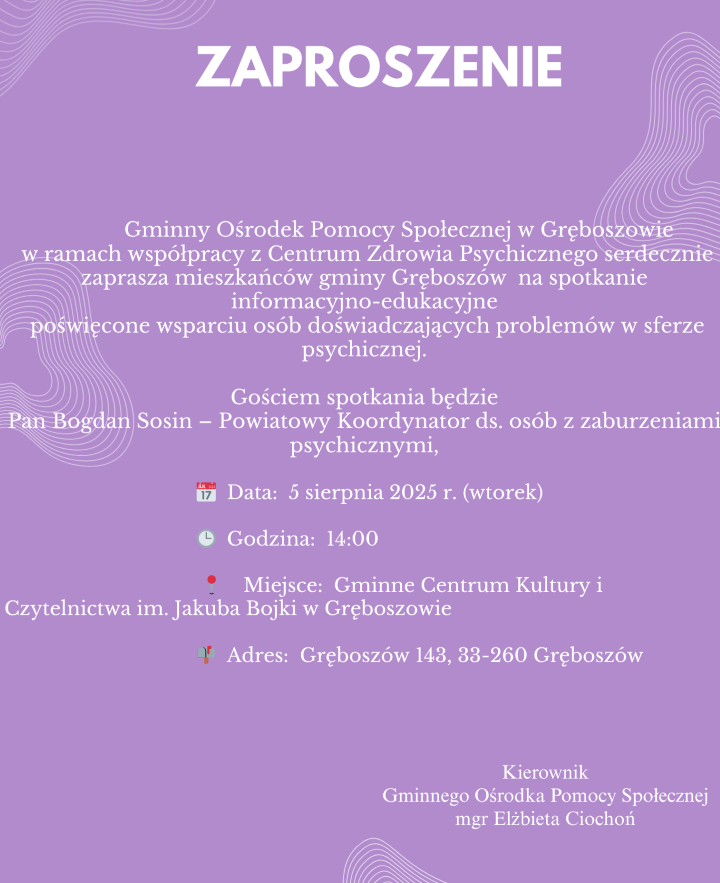Zaproszenie na spotkanie informacyjno – edukacyjne