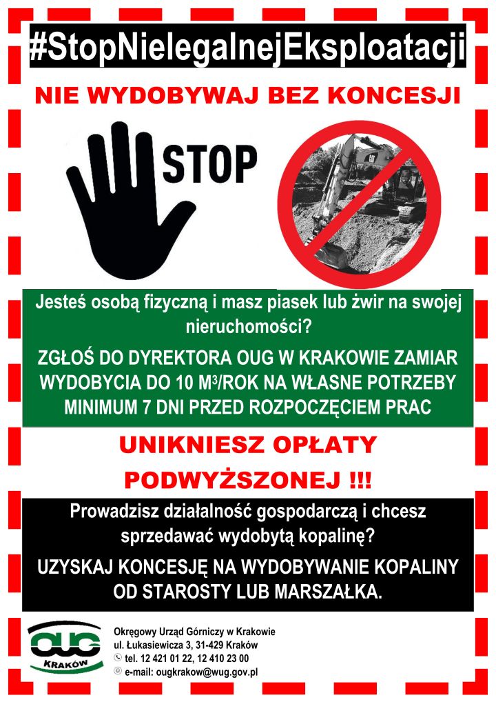 PLAKAT KRAKÓW STOP NIELEGALNEJ EKSPLOATACJI