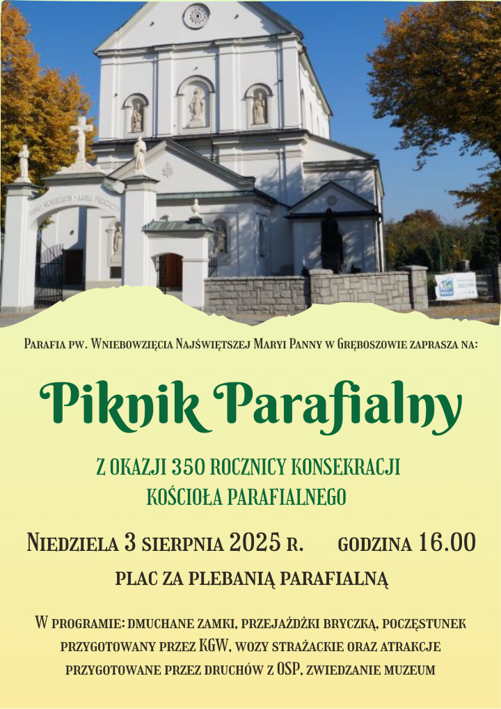 Plakat wielki piknik parafialny
