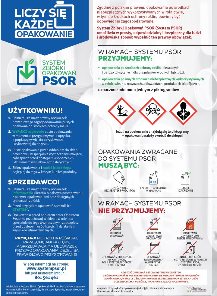 Plakat System Zbiórki Opakowań PSOR