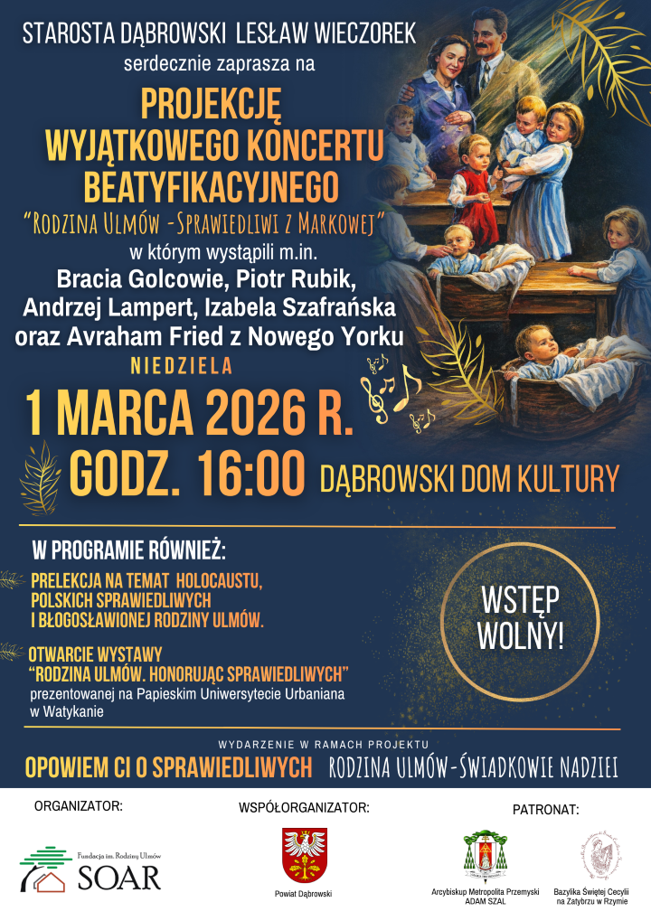 Plakat Rodzina Ulmów Sprawiedliwi z Markowej