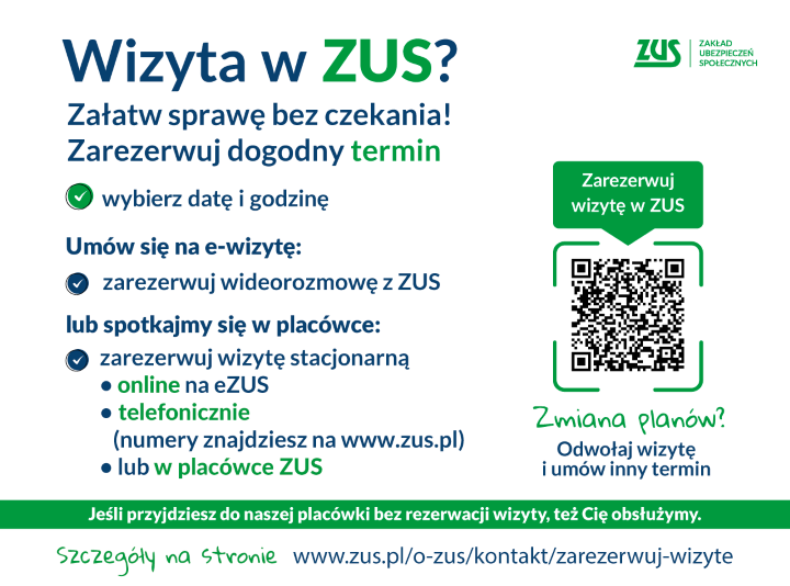 Plakat wizyta w ZUS